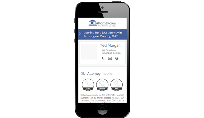 DUI Attorney Mobile Website Design