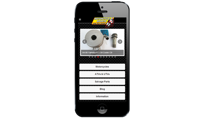 Motorcycle Sports Mobile Website Design